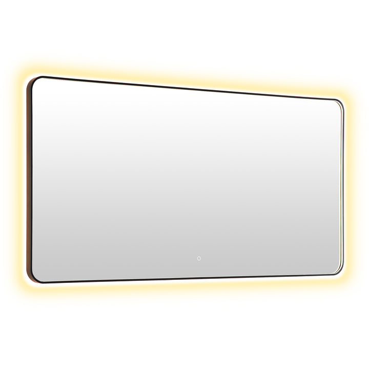 Dazzle Rectangular Anti-Fog Dimmable Modern Bathroom/Vanity LED Lighted Wall Mirror in Aluminum Framed