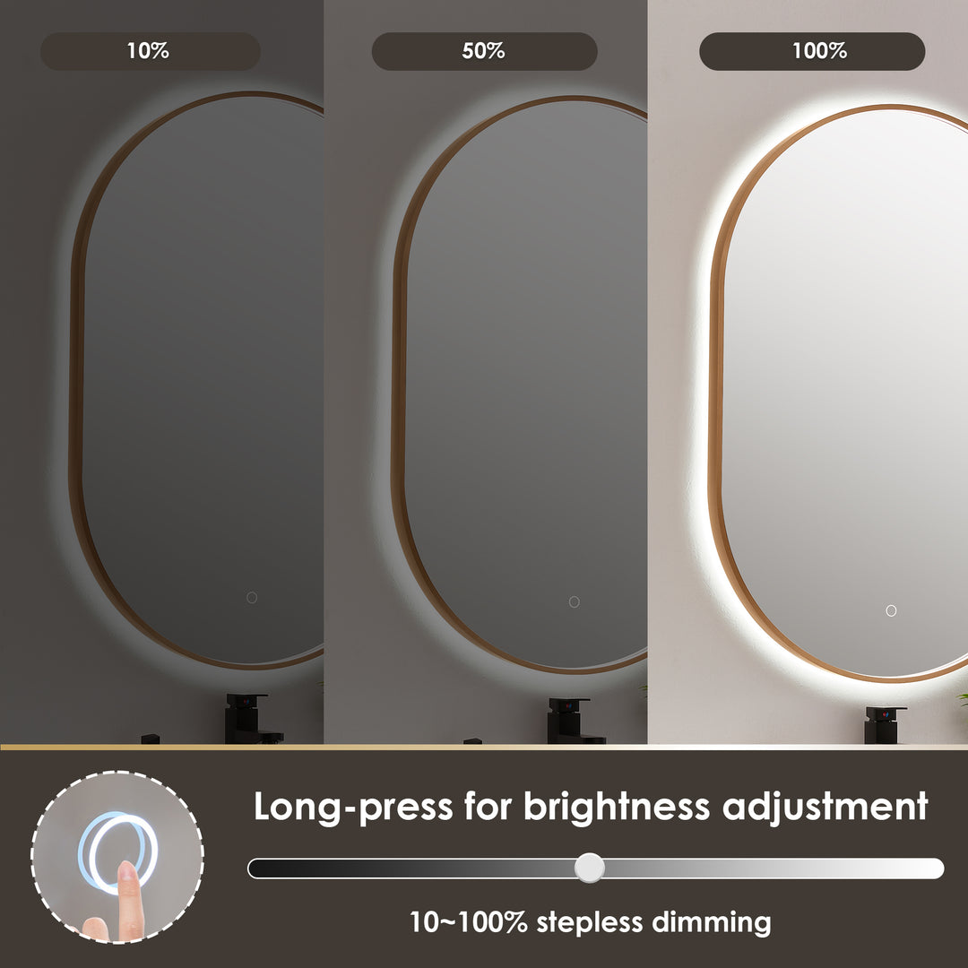 Mizani Oval 24x36" Framed in Modern Bathroom/Vanity LED Lighted Wall Mirror