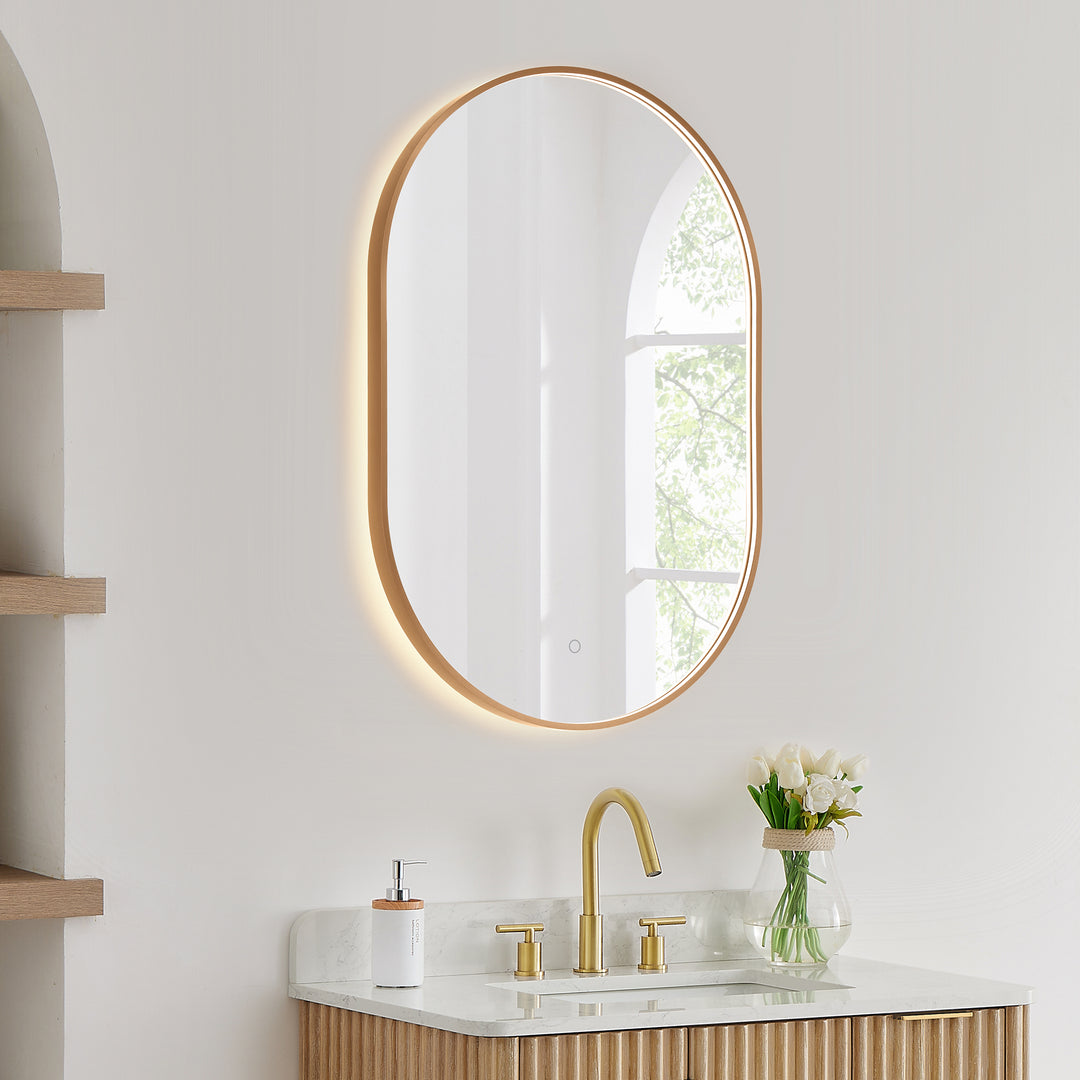 Mizani Oval 24x36" Framed in Modern Bathroom/Vanity LED Lighted Wall Mirror