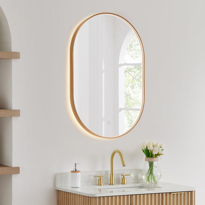 Mizani Oval 24x36" Framed in Modern Bathroom/Vanity LED Lighted Wall Mirror