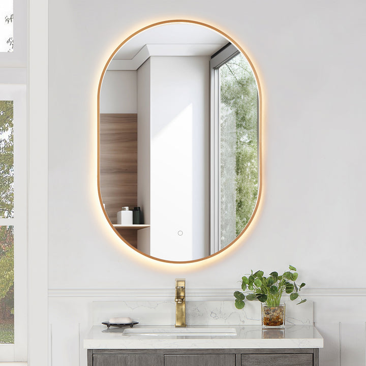 Mizani Oval 24x36" Framed in Modern Bathroom/Vanity LED Lighted Wall Mirror