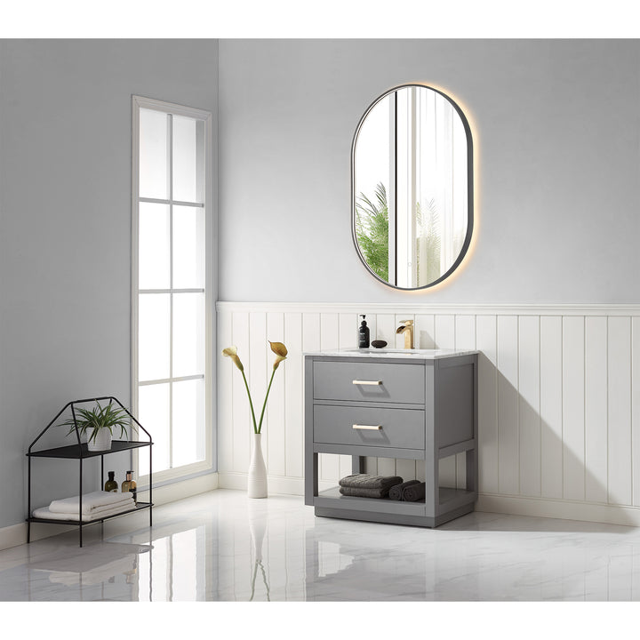 Mizani Oval 24x36" Framed in Modern Bathroom/Vanity LED Lighted Wall Mirror