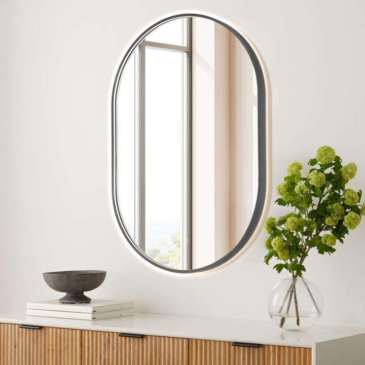 Mizani Oval 24x36" Framed in Modern Bathroom/Vanity LED Lighted Wall Mirror