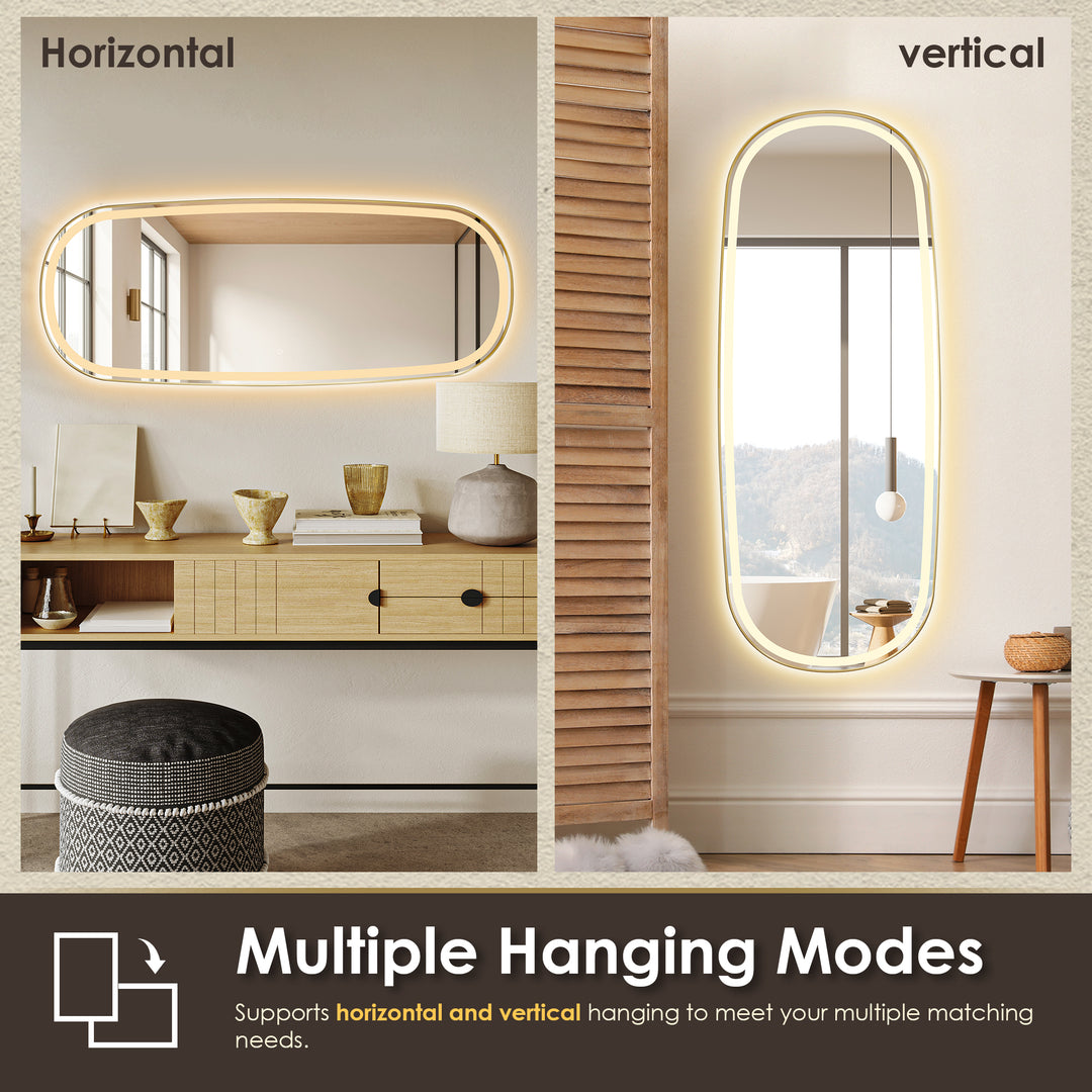 Cellini 26"x65" Rectangular Anti-Fog Dimmable Modern Bathroom/Dressing LED Lighted Wall Mirror in Aluminum Framed