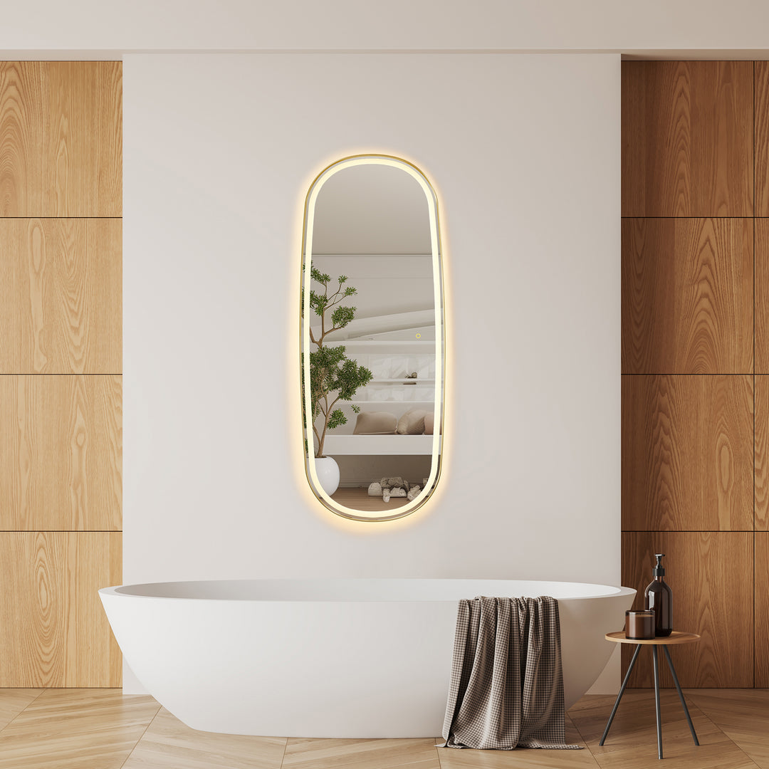 Cellini 26"x65" Rectangular Anti-Fog Dimmable Modern Bathroom/Dressing LED Lighted Wall Mirror in Aluminum Framed