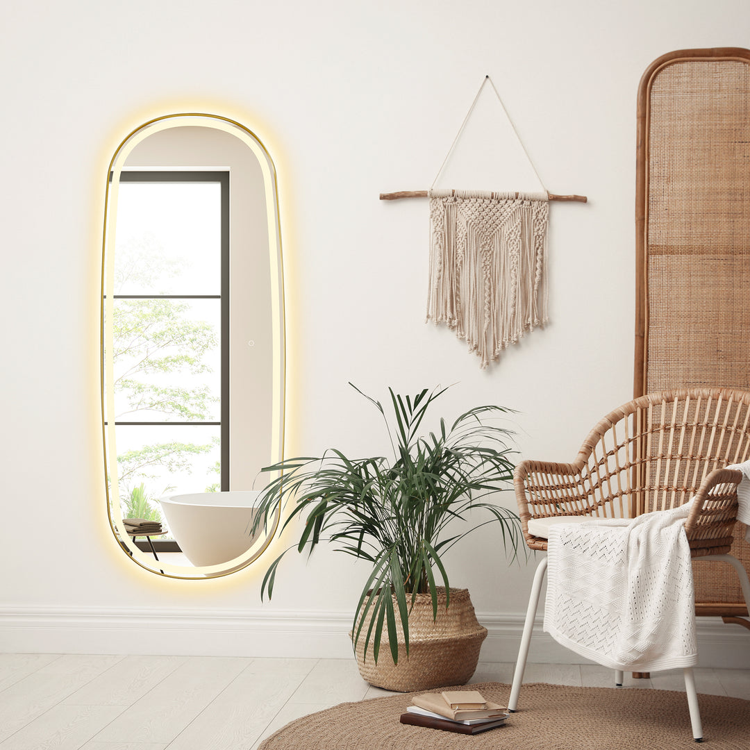 Cellini 26"x65" Rectangular Anti-Fog Dimmable Modern Bathroom/Dressing LED Lighted Wall Mirror in Aluminum Framed