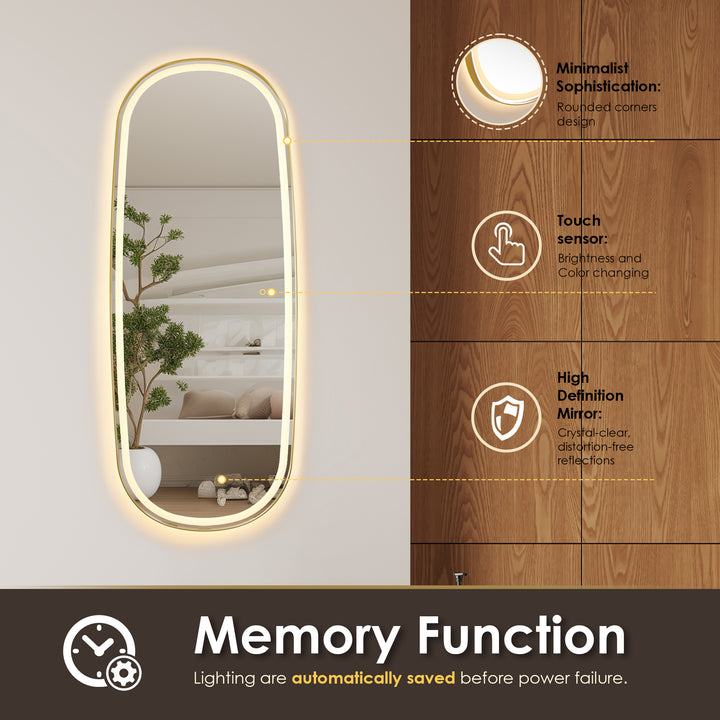 Cellini 26"x65" Rectangular Anti-Fog Dimmable Modern Bathroom/Dressing LED Lighted Wall Mirror in Aluminum Framed