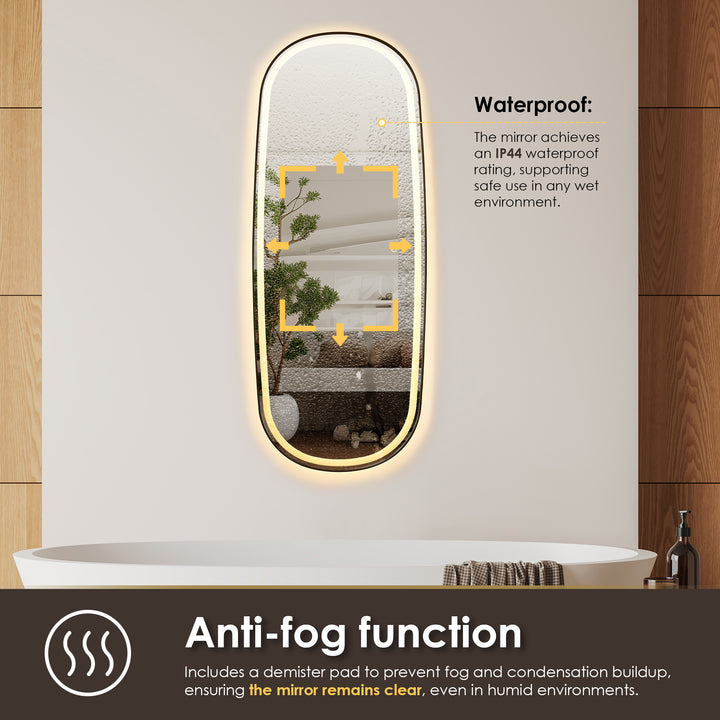 Cellini 26"x65" Rectangular Anti-Fog Dimmable Modern Bathroom/Dressing LED Lighted Wall Mirror in Aluminum Framed