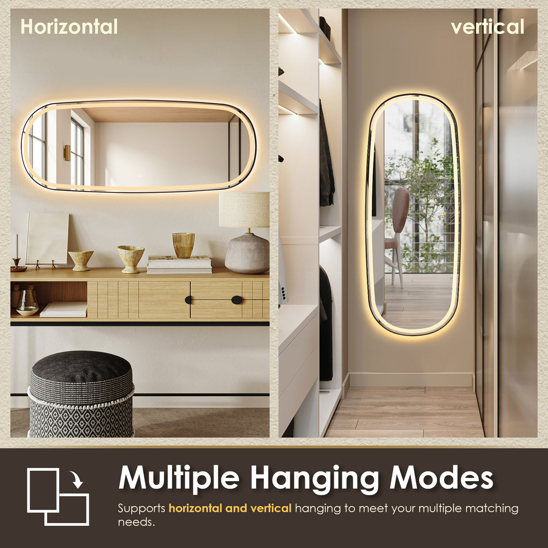 Cellini 26"x65" Rectangular Anti-Fog Dimmable Modern Bathroom/Dressing LED Lighted Wall Mirror in Aluminum Framed