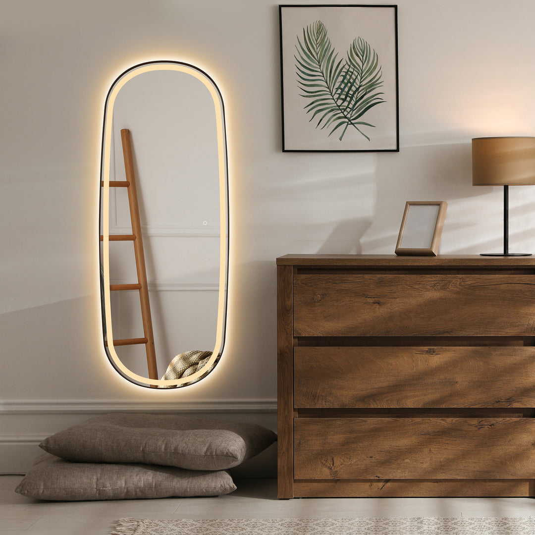 Cellini 26"x65" Rectangular Anti-Fog Dimmable Modern Bathroom/Dressing LED Lighted Wall Mirror in Aluminum Framed