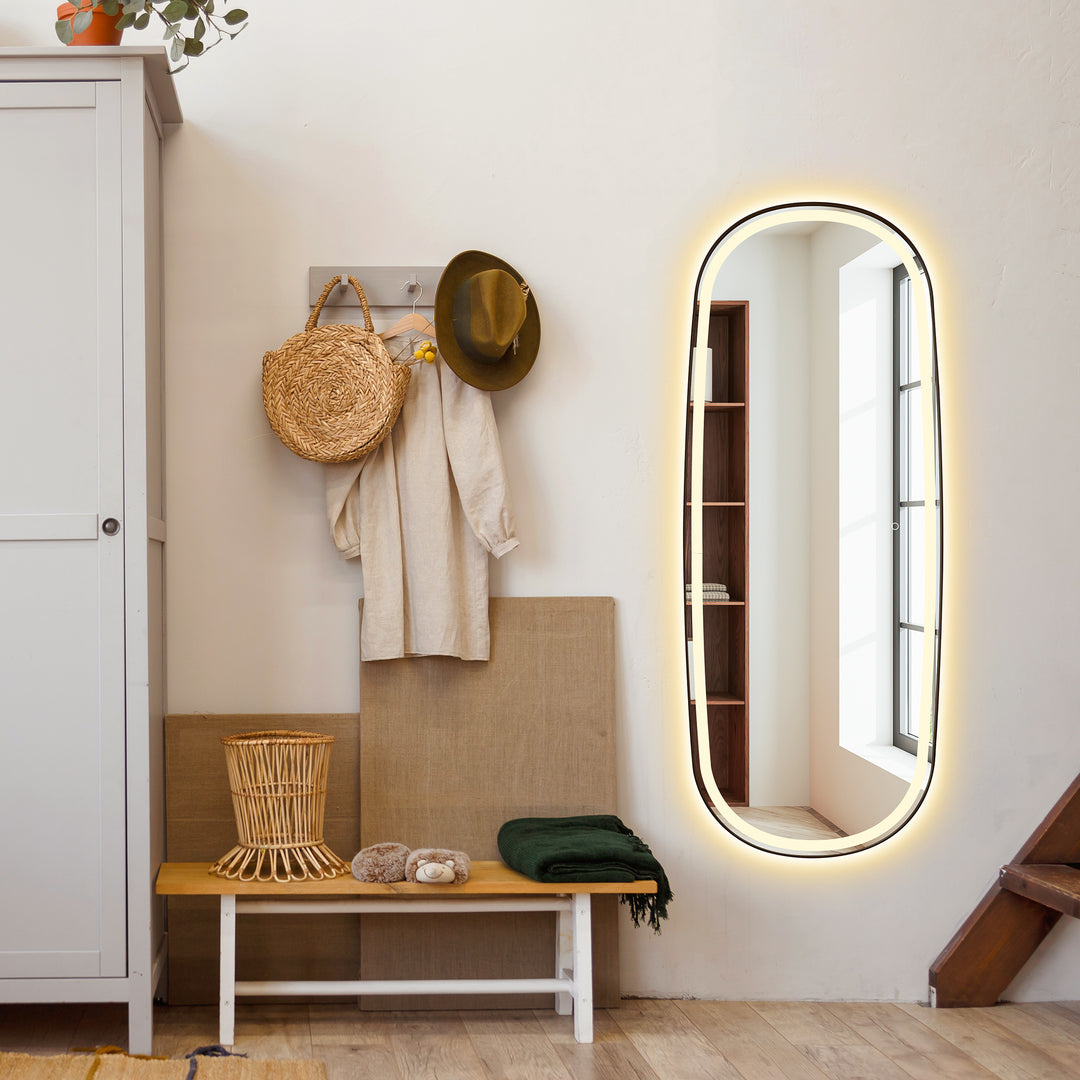 Cellini 26"x65" Rectangular Anti-Fog Dimmable Modern Bathroom/Dressing LED Lighted Wall Mirror in Aluminum Framed