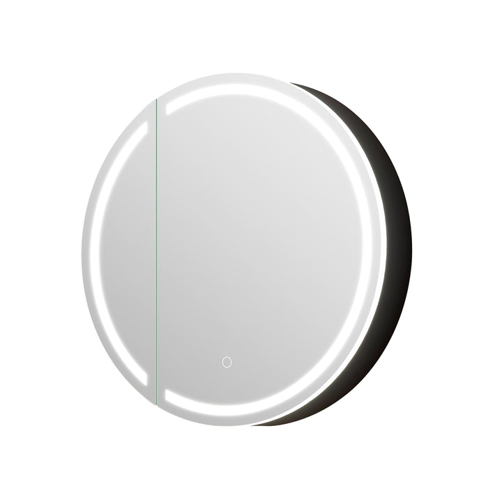 Radiant Round Frameless Surface-Mount LED Lighted Bathroom Mirror Medicine Cabinet