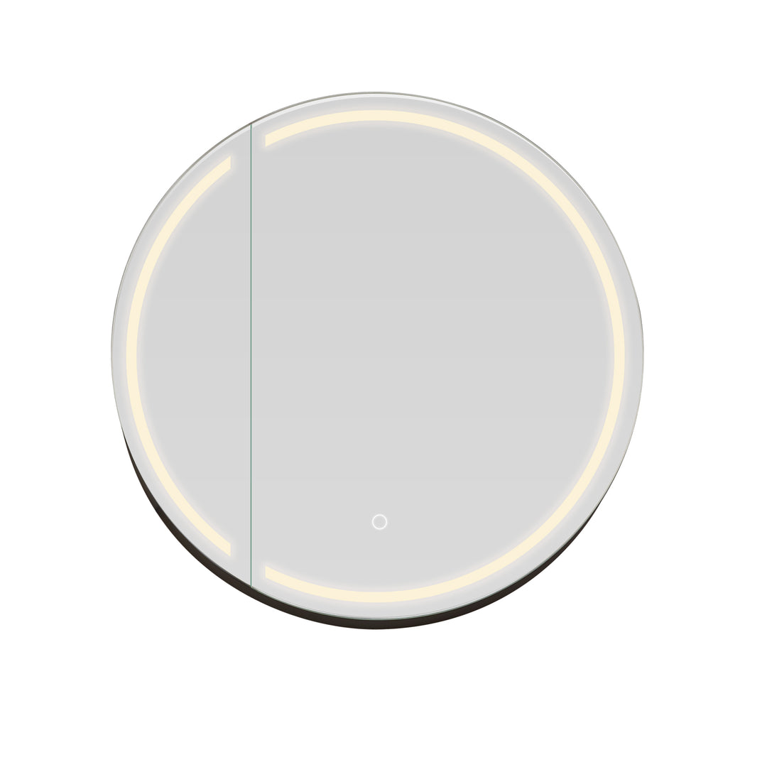 Radiant Round Frameless Surface-Mount LED Lighted Bathroom Mirror Medicine Cabinet