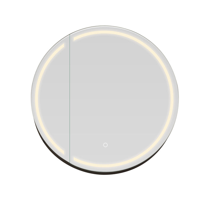 Radiant Round Frameless Surface-Mount LED Lighted Bathroom Mirror Medicine Cabinet