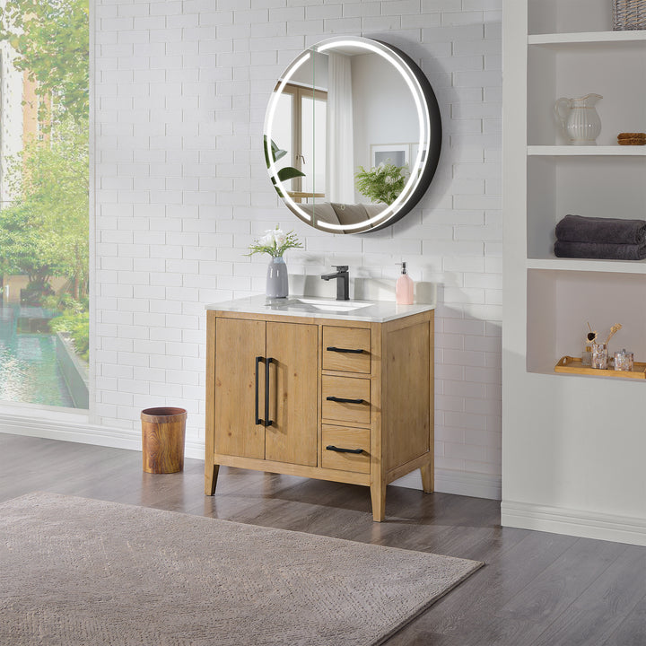 Radiant Round Frameless Surface-Mount LED Lighted Bathroom Mirror Medicine Cabinet