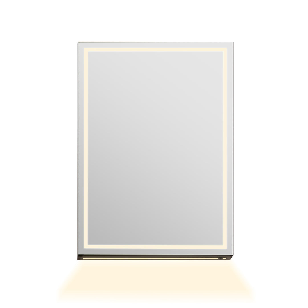 Hesili Rectangular Frameless Surface-Mount LED Lighted Bathroom Mirror Medicine Cabinet