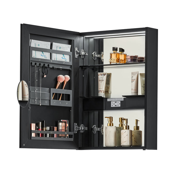 Hesili Rectangular Frameless Surface-Mount LED Lighted Bathroom Mirror Medicine Cabinet