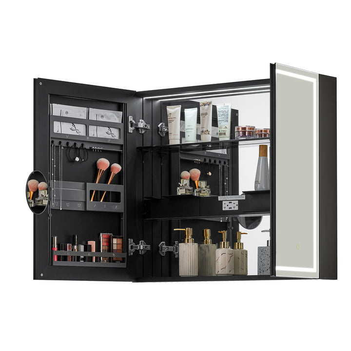 Hesili Rectangular Frameless Surface-Mount LED Lighted Bathroom Mirror Medicine Cabinet