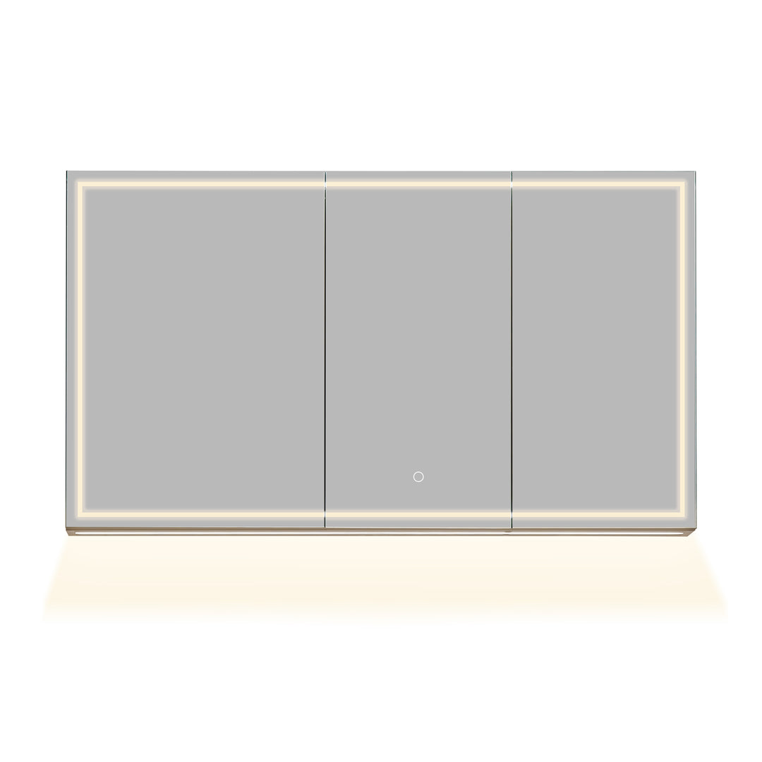 Hesili Rectangular Frameless Surface-Mount LED Lighted Bathroom Mirror Medicine Cabinet