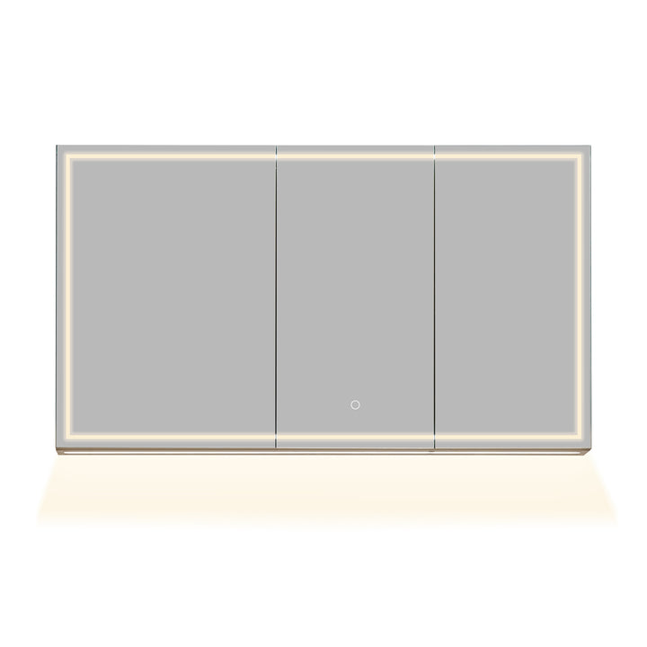 Hesili Rectangular Frameless Surface-Mount LED Lighted Bathroom Mirror Medicine Cabinet