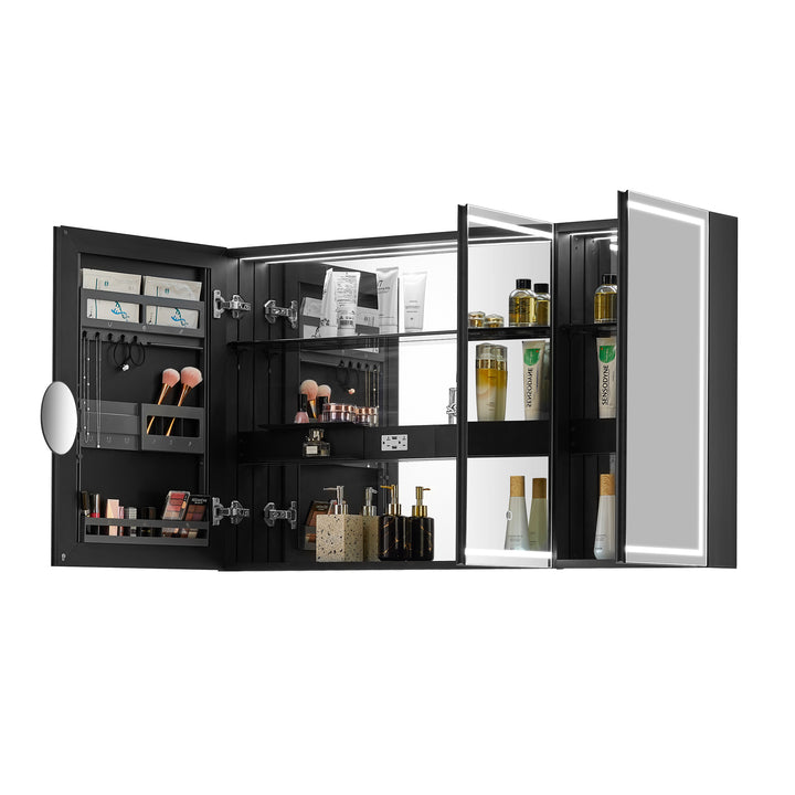 Hesili Rectangular Frameless Surface-Mount LED Lighted Bathroom Mirror Medicine Cabinet