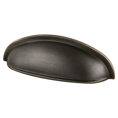 Berenson Cabinet Hardware Vibrato Collection 3" Centers Timeless Charm Cup Pull in Verona Bronze