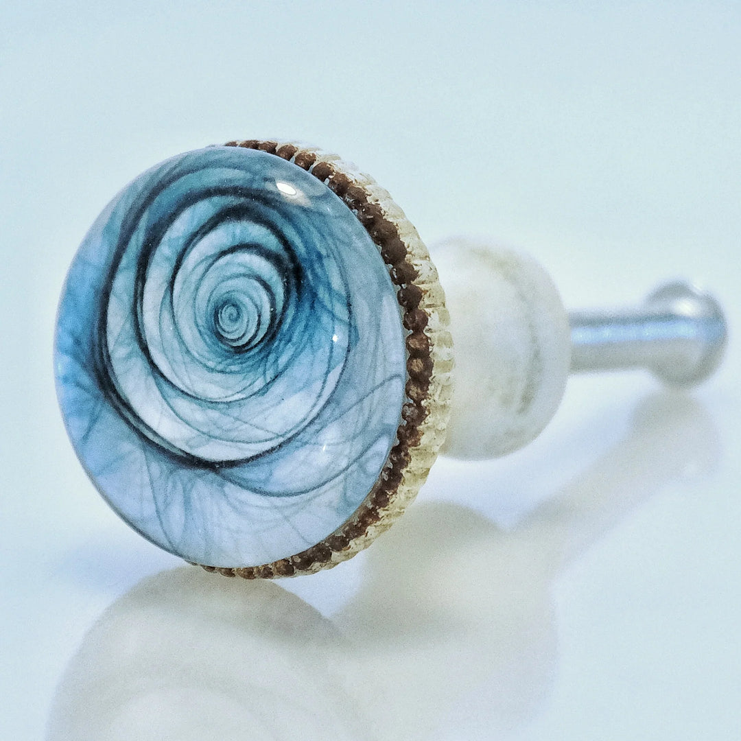 Charleston Knob Company Retro Whitewashed Metal Knob – Cosmic Swirl