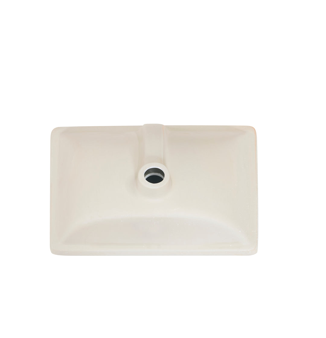 Pireas 20 in. Retegular White Finish Ceramic Undermount Vanity Sink