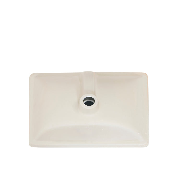 Pireas 20 in. Retegular White Finish Ceramic Undermount Vanity Sink