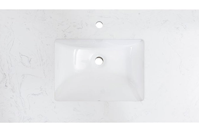 Pireas 20 in. Retegular White Finish Ceramic Undermount Vanity Sink