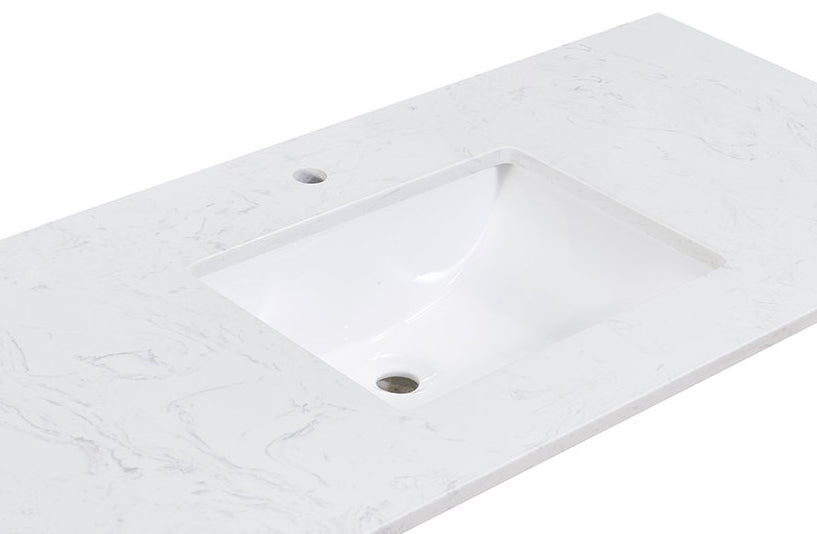 Pireas 20 in. Retegular White Finish Ceramic Undermount Vanity Sink