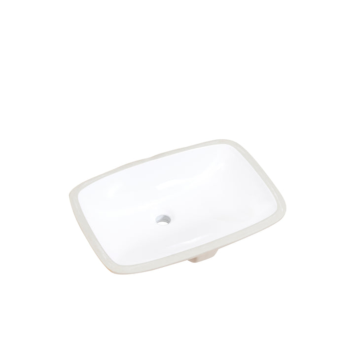 Aegean 20 in. Retegular White Finish Ceramic Undermount Vanity Sink