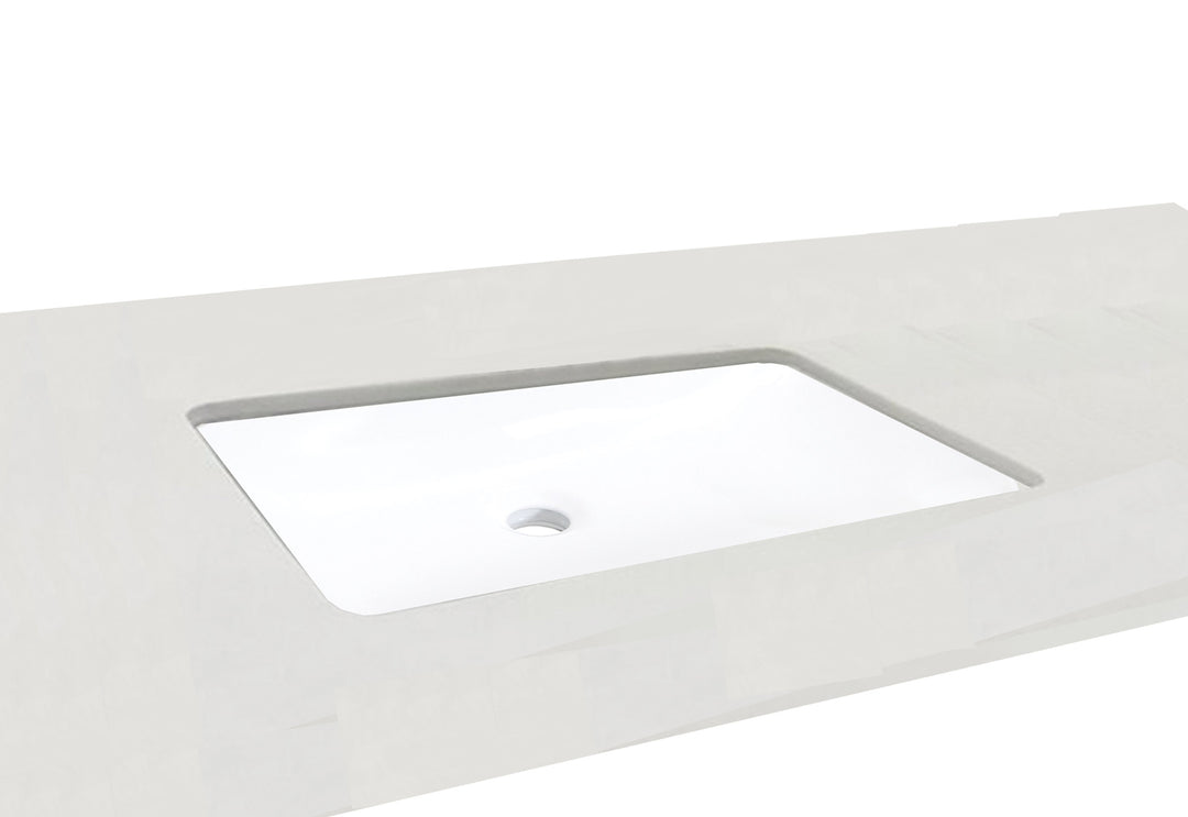 Aegean 20 in. Retegular White Finish Ceramic Undermount Vanity Sink