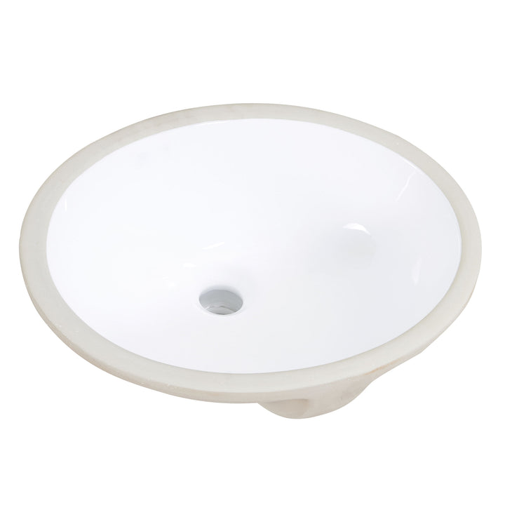 Lily 20 in. Oval White Finish Ceramic Undermount Vanity Sink