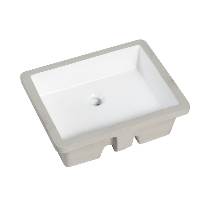 Dixie 20 in. Retegular White Finish Ceramic Undermount Vanity Sink