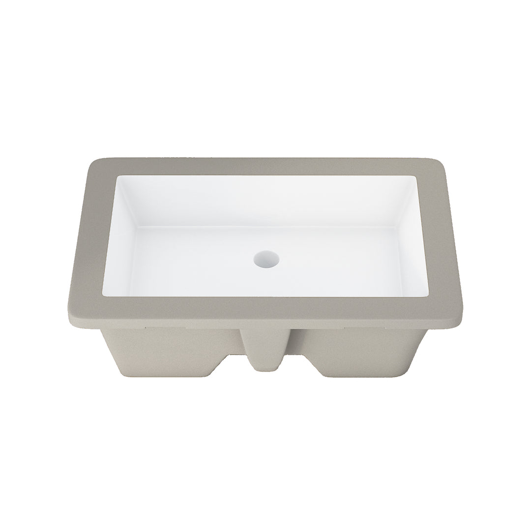 Dixie 20 in. Retegular White Finish Ceramic Undermount Vanity Sink