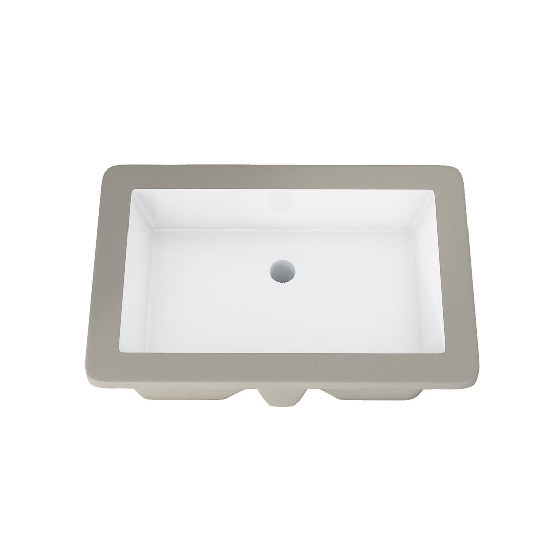 Dixie 20 in. Retegular White Finish Ceramic Undermount Vanity Sink