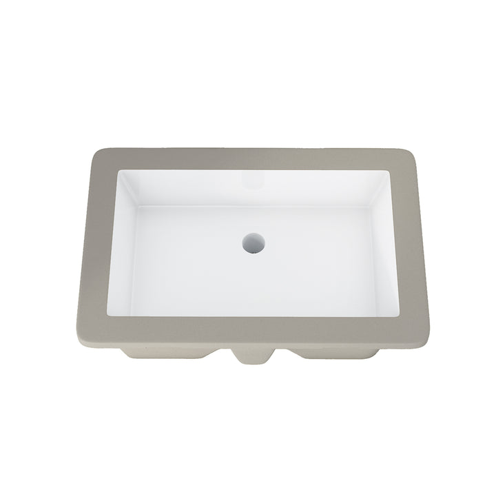 Dixie 20 in. Retegular White Finish Ceramic Undermount Vanity Sink