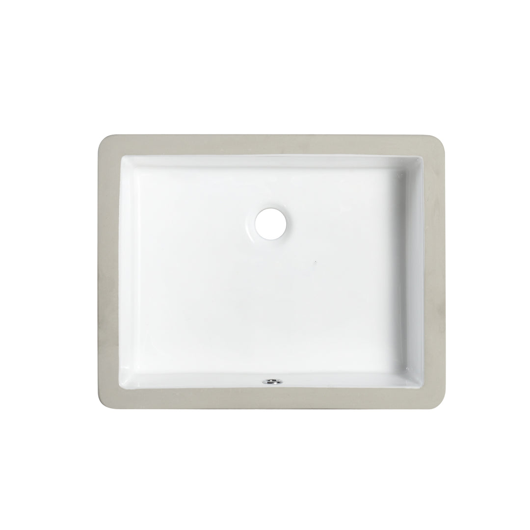 Dixie 20 in. Retegular White Finish Ceramic Undermount Vanity Sink