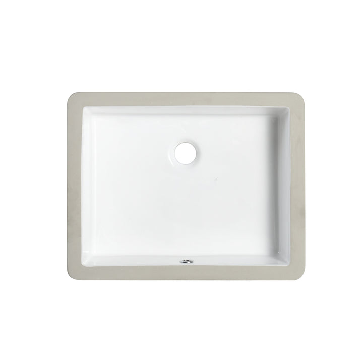 Dixie 20 in. Retegular White Finish Ceramic Undermount Vanity Sink