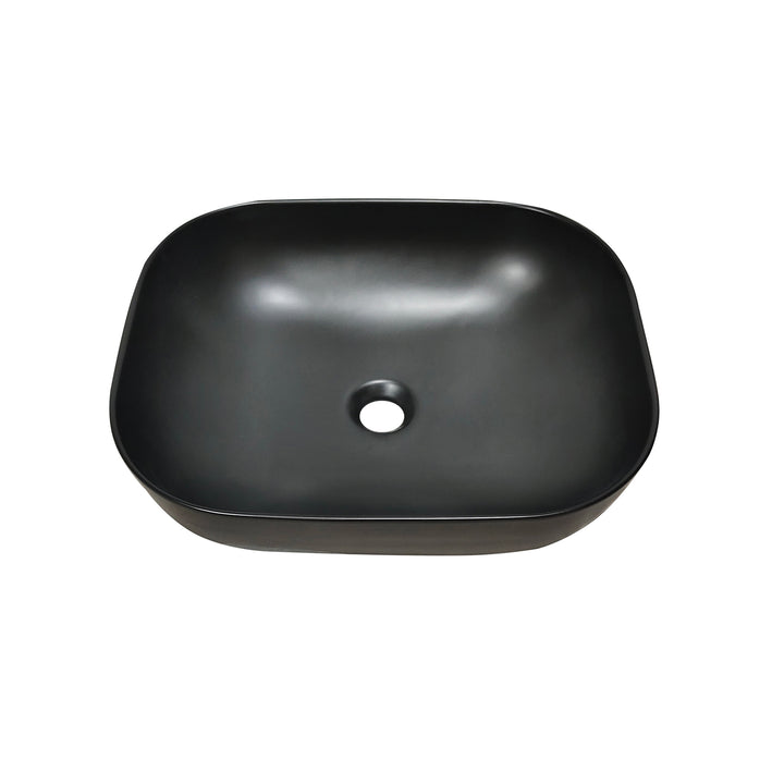 Tahoe 20 in. Oval Black Finish Ceramic Vessel Bathroom Vanity Sink