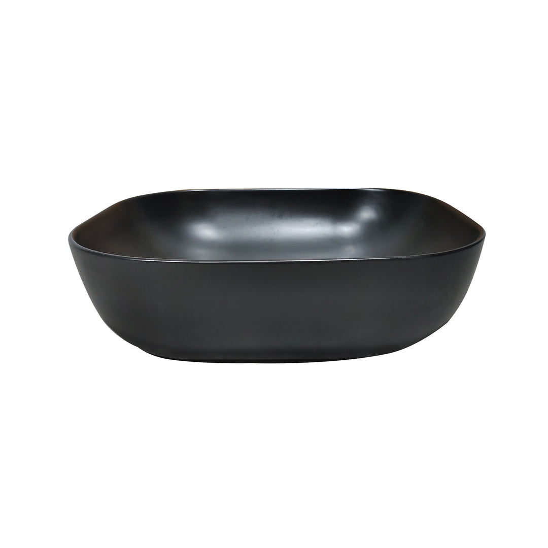 Tahoe 20 in. Oval Black Finish Ceramic Vessel Bathroom Vanity Sink