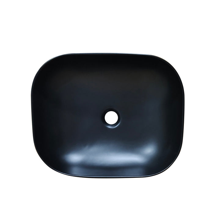 Tahoe 20 in. Oval Black Finish Ceramic Vessel Bathroom Vanity Sink