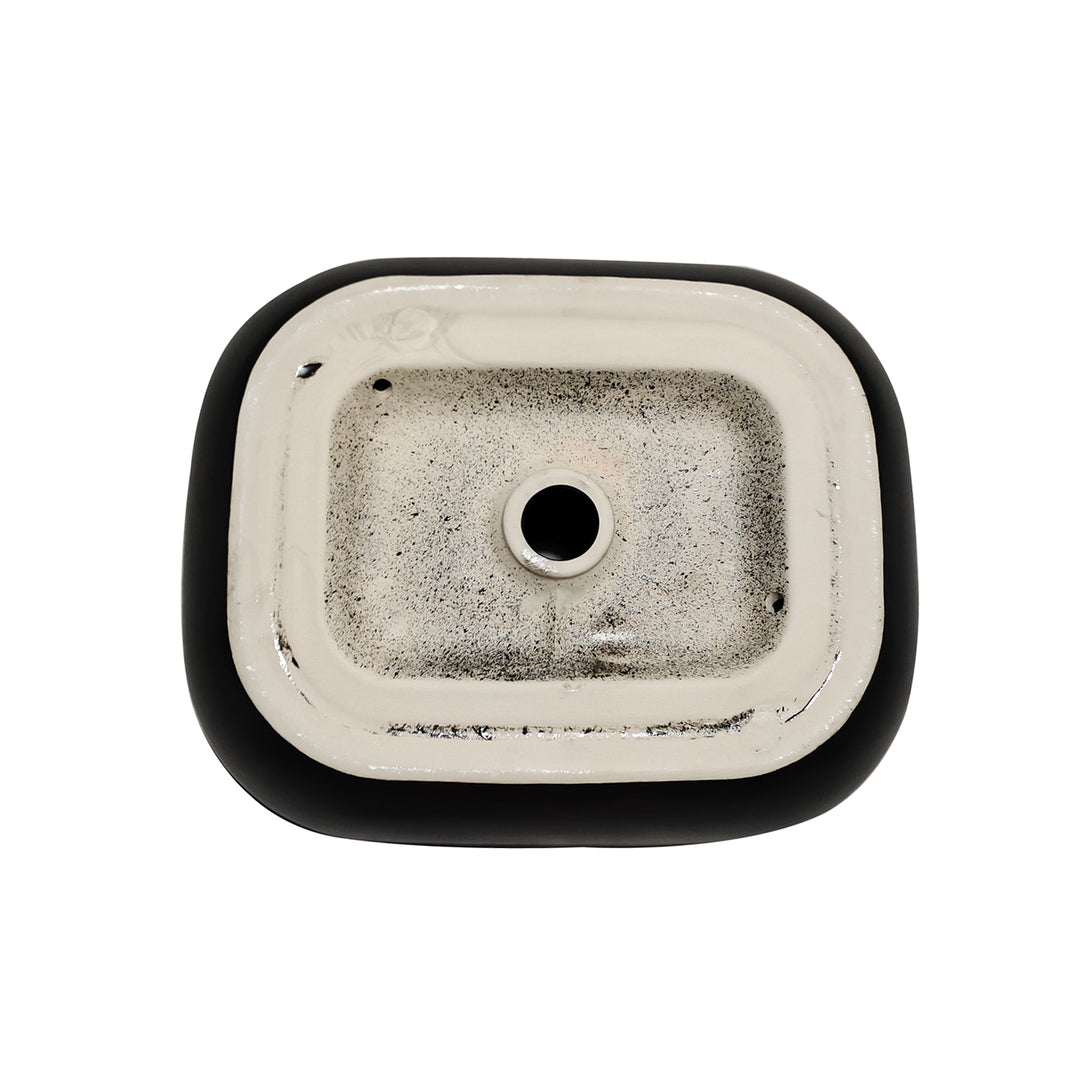 Tahoe 20 in. Oval Black Finish Ceramic Vessel Bathroom Vanity Sink