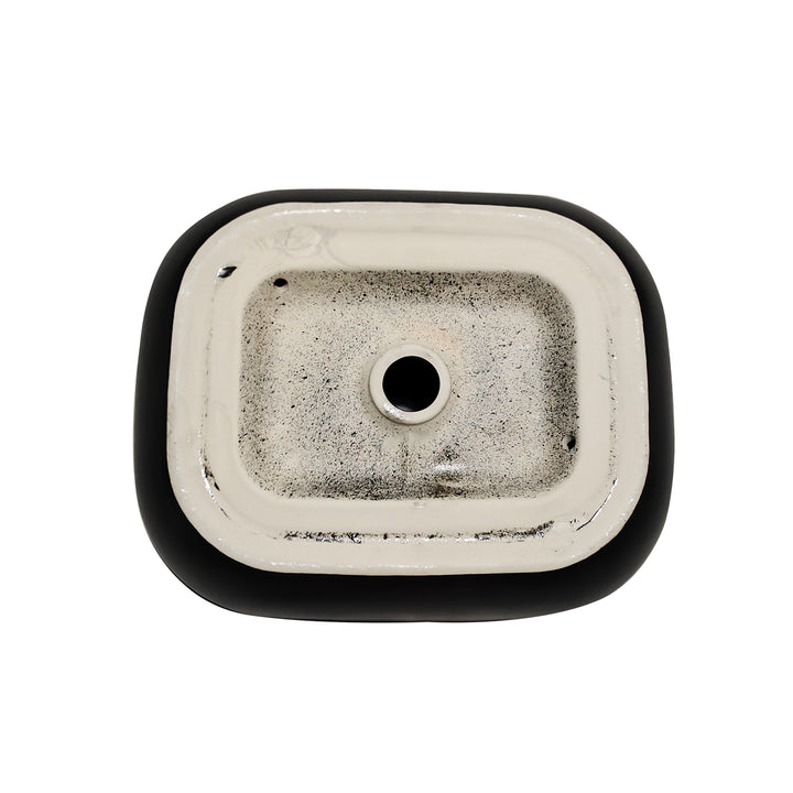 Tahoe 20 in. Oval Black Finish Ceramic Vessel Bathroom Vanity Sink