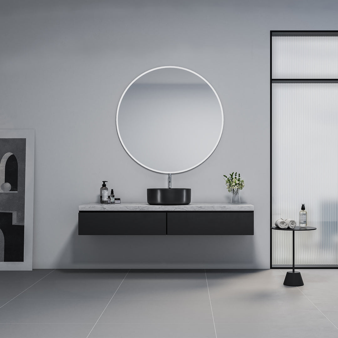 Sabine 14 in. Round Ceramic Vessel Bathroom Vanity Sink