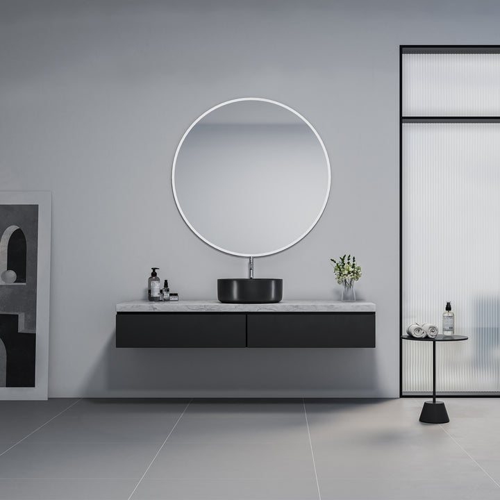 Sabine 14 in. Round Ceramic Vessel Bathroom Vanity Sink