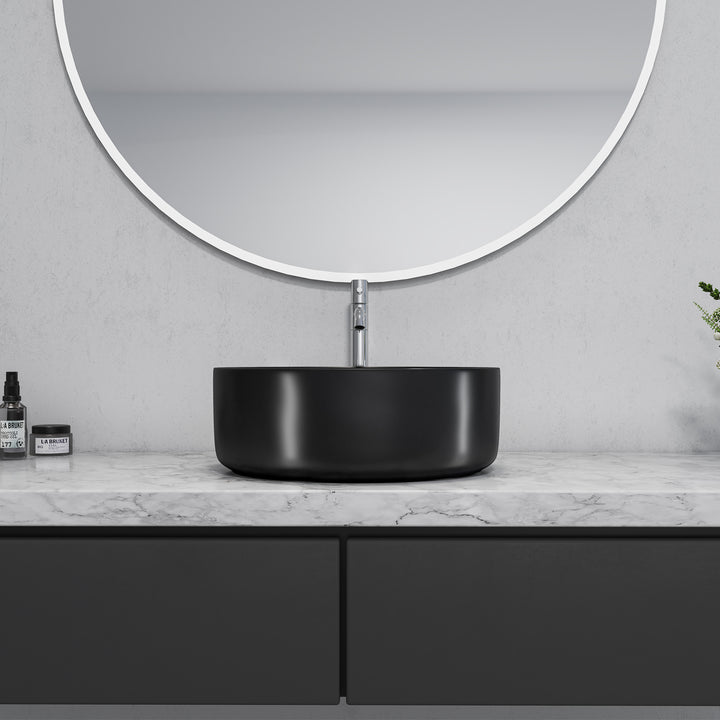 Sabine 14 in. Round Ceramic Vessel Bathroom Vanity Sink
