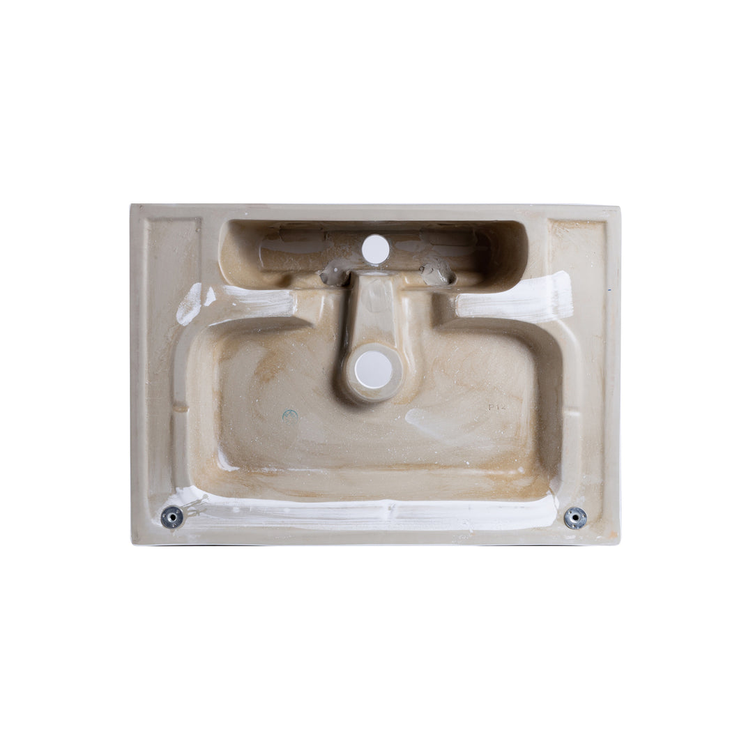 Fremont 24 in. Rectangle White Finish Ceramic Vessel Bathroom Vanity Sink with Overflow