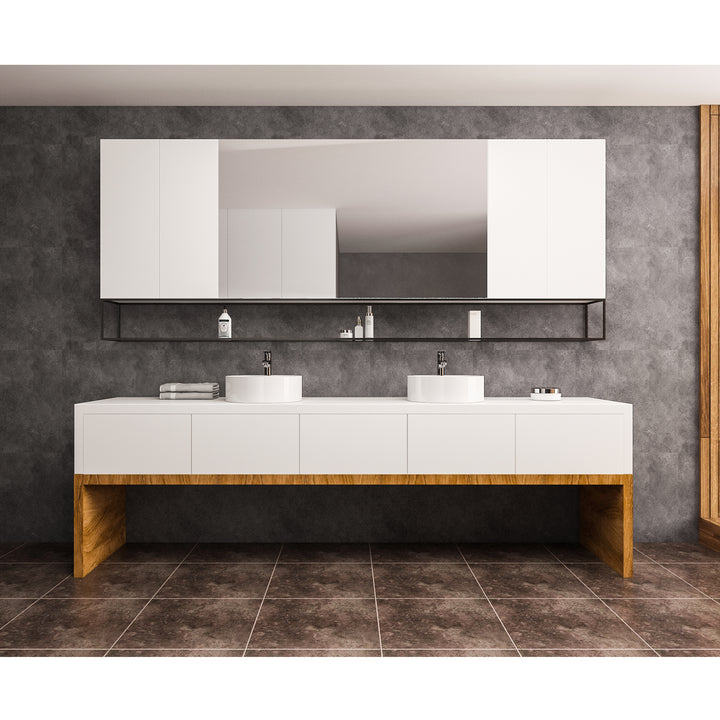 Timitra 18 in. Round White Finish Ceramic Vessel Bathroom Vanity Sink